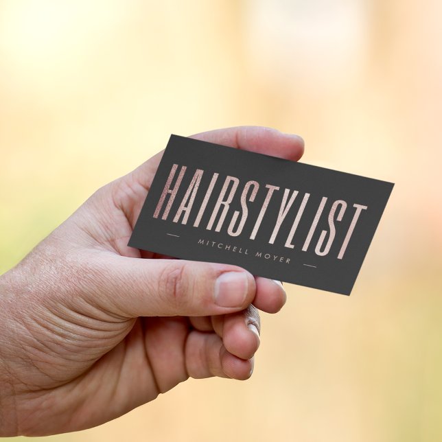 Tarjeta De Visita Rosa de Hairstylist Purpurina de oro (Subido por el creador)