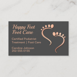 Tarjeta De Visita Rosa de Huella de Pedicura del Reflexólogo Chiropo