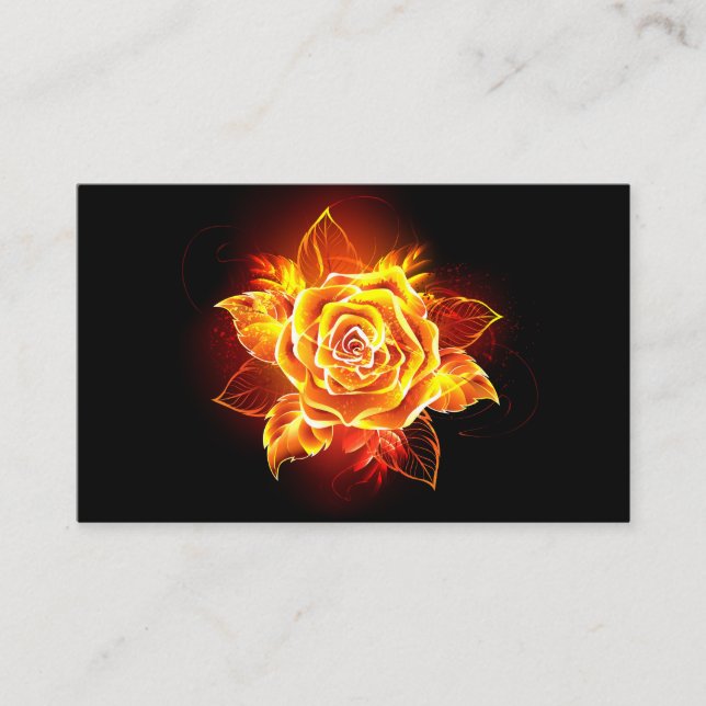Tarjeta De Visita Rosa de incendios en auge (Anverso)