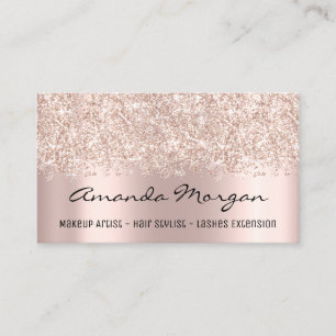 Tarjeta De Visita Rosa De Influencia De Eyelash En El Salón Del Pelo