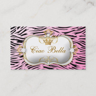 Tarjeta De Visita Rosa de la cebra de la cadera de 311 Ciao Bella