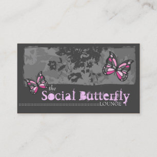 TARJETA DE VISITA ROSA DE LA MARIPOSA DE 311 SOCIAL