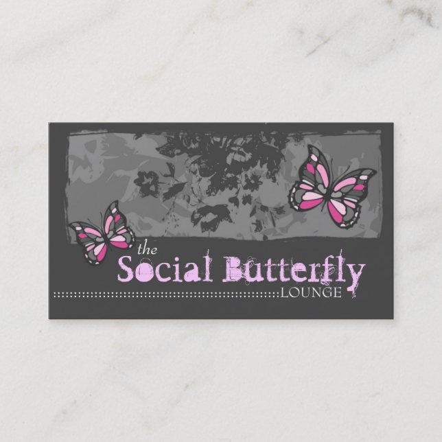 TARJETA DE VISITA ROSA DE LA MARIPOSA DE 311 SOCIAL (Anverso)