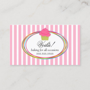 Tarjeta De Visita Rosa de la panadería de la magdalena