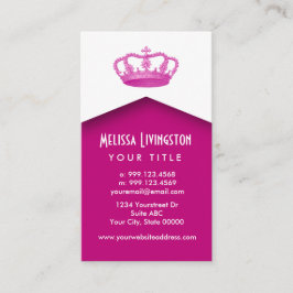 Tarjeta De Visita ROSA de la plantilla V9 de la princesa o de la