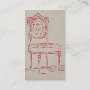 Tarjeta De Visita Rosa de la silla del vintage