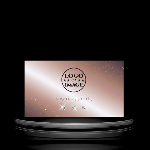 Tarjeta De Visita Rosa de lujo de oro Plata con logotipo