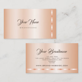 Tarjeta De Visita Rosa de lujo Gold Effect Template Profesional