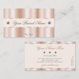 Tarjeta De Visita Rosa de lujo Gold Sparkle Jewels Elegante Glam de 