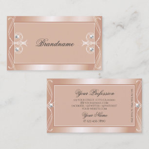 Tarjeta De Visita Rosa de lujo Ornamentos Ornatos de la espuma de or