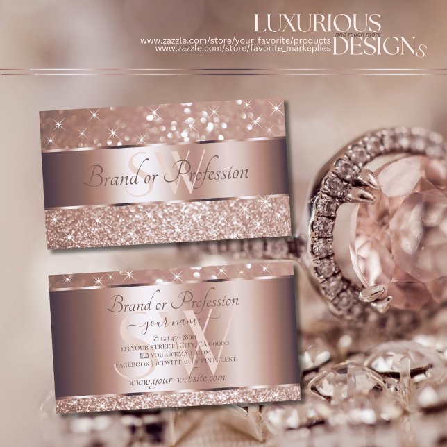 Tarjeta De Visita Rosa de lujo Purpurina de oro Estrellas esparkling (Subido por el creador)