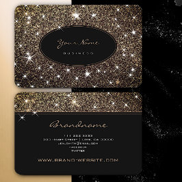 Tarjeta De Visita Rosa de lujo Purpurina de oro Luminosas Estrellas 