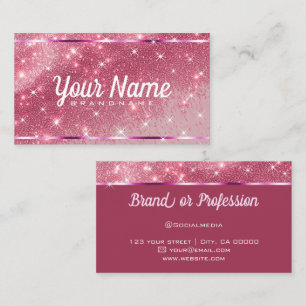 Tarjeta De Visita Rosa de lujo Purpurina rosa Sand Sparkling Stars M
