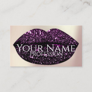 Tarjeta De Visita Rosa de maquillaje besó los labios Violet Glam Pur