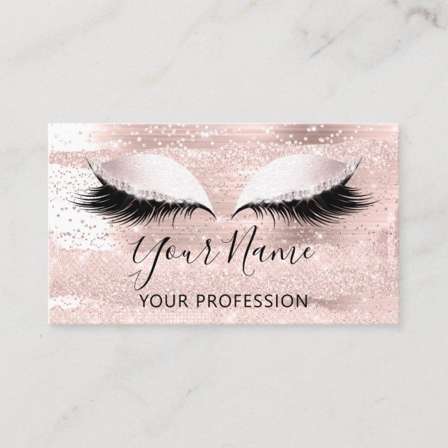 Tarjeta De Visita Rosa de maquillaje Cosmetólogo Eyelash VIP (Anverso)
