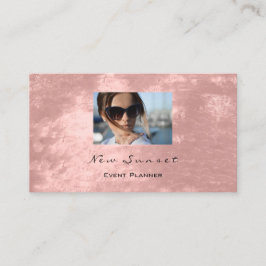 Tarjeta De Visita Rosa de maquillaje del planificador de eventos fot