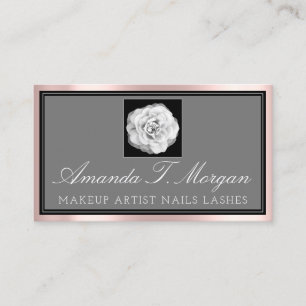 Tarjeta De Visita Rosa de maquillaje profesional de cita de rosado