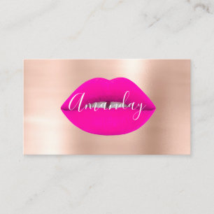 Tarjeta De Visita Rosa de maquillaje Rubor Lips Logotipo de código Q