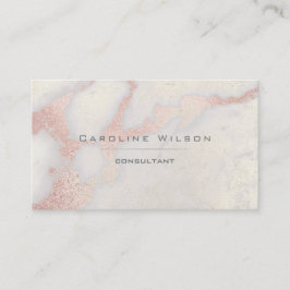 Tarjeta De Visita rosa de mármol dorado profesional elegante