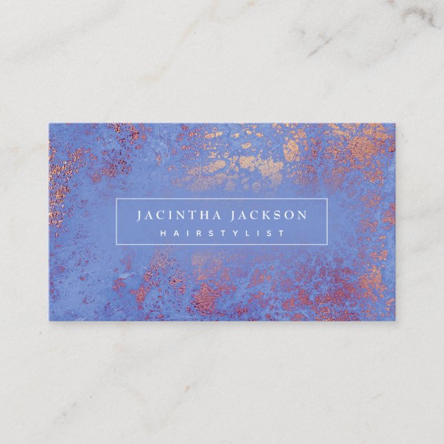 Tarjeta De Visita Rosa de mármol moderno Lilac oro elegante único (Anverso)