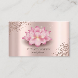 Tarjeta De Visita Rosa de moda Diamantes de oro Lotus