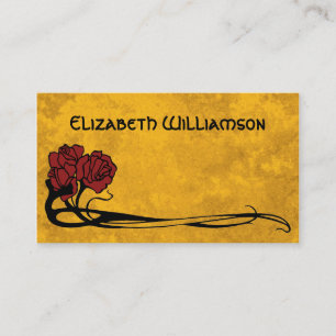 Tarjeta De Visita Rosa de Moda retro Art Nouveau vintage Flor Floral