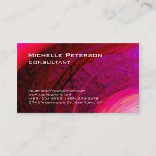 Tarjeta De Visita Rosa de moda Rojo Rojo Futurista Moderno