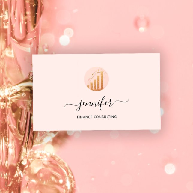 Tarjeta De Visita Rosa de Monedas Contables de la Consultora Financi (Finance Consulting Broker Accountant Coins Rose Business Card)