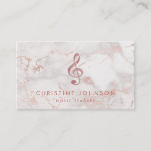Tarjeta De Visita rosa de música de trébol