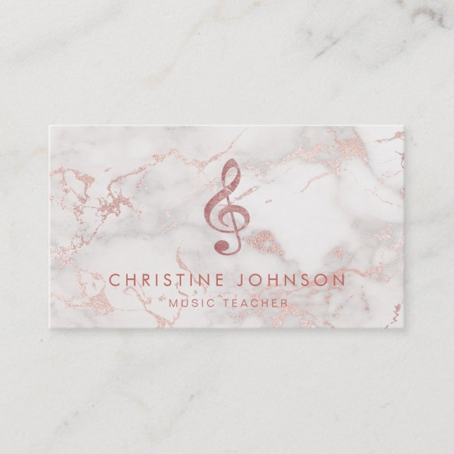 Tarjeta De Visita rosa de música de trébol (Anverso)