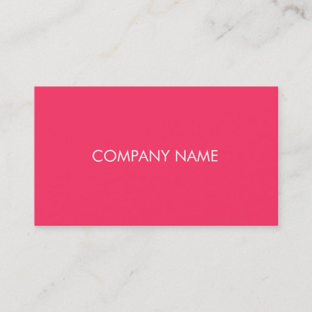 Tarjeta De Visita rosa de neón simple (Anverso)