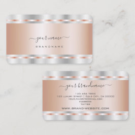 Tarjeta De Visita Rosa de Ojo y Profesional Plateado