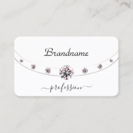 Tarjeta De Visita Rosa de Ojos y Monogramas Blancos