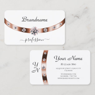 Tarjeta De Visita Rosa de Ojos y Monogramas Blancos