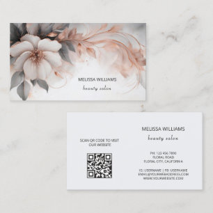 Tarjeta De Visita Rosa de Oro de Lujo Flor 3D