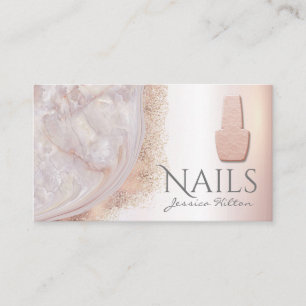 Tarjeta De Visita Rosa de oro de perlas de lujo Salón Nail