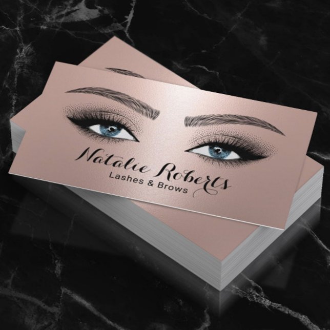 Tarjeta De Visita Rosa de oro del artista de maquillaje de salón de  (Subido por el creador)