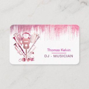 Tarjeta De Visita ROSA de oro del organizador de eventos de DJ Music