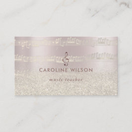 Tarjeta De Visita rosa de oro y falso purpurina