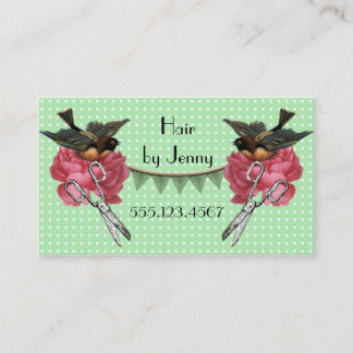 Tarjeta De Visita rosa de pelo de cosmetólogo retro vintage