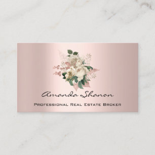 Tarjeta De Visita Rosa de planeamiento de boda de evento Ivory Logo