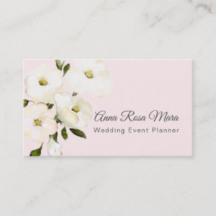 Tarjeta De Visita Rosa de rosas blancos moderno floral de la