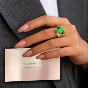 Tarjeta De Visita Rosa de Rubor Abstract Minimal Silk Metalizado