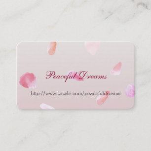 Tarjeta De Visita Rosa de Rubor rosa romántico Petal Floral