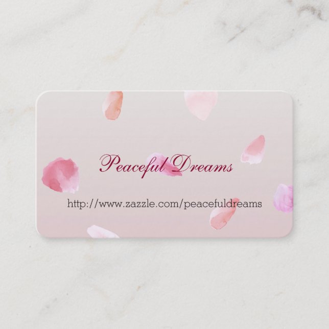 Tarjeta De Visita Rosa de Rubor rosa romántico Petal Floral (Anverso)