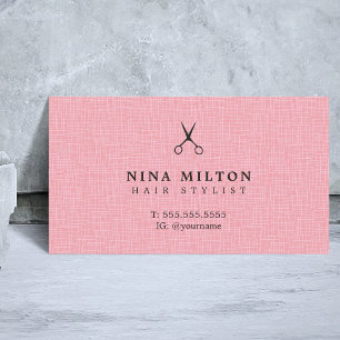 Tarjeta De Visita Rosa de textura elegante moderna peluquera