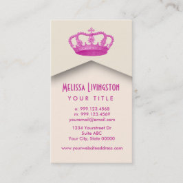 Tarjeta De Visita ROSA de V8 de la plantilla de la princesa o de la