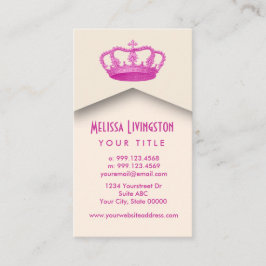 Tarjeta De Visita ROSA de V8 de la plantilla de la princesa o de la