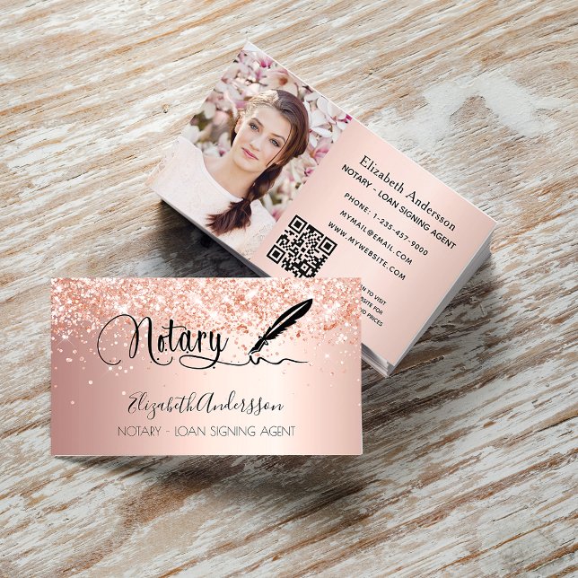 Tarjeta De Visita Rosa del agente de firma de préstamos notariales f (Subido por el creador)