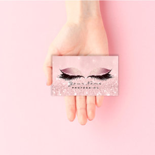 Tarjeta De Visita Rosa del BALNEARIO del purpurina del estudio de